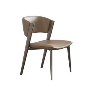 China Fabric Leather And Metal Dining Chairs Leather Upholstered Dining Chair wholesale