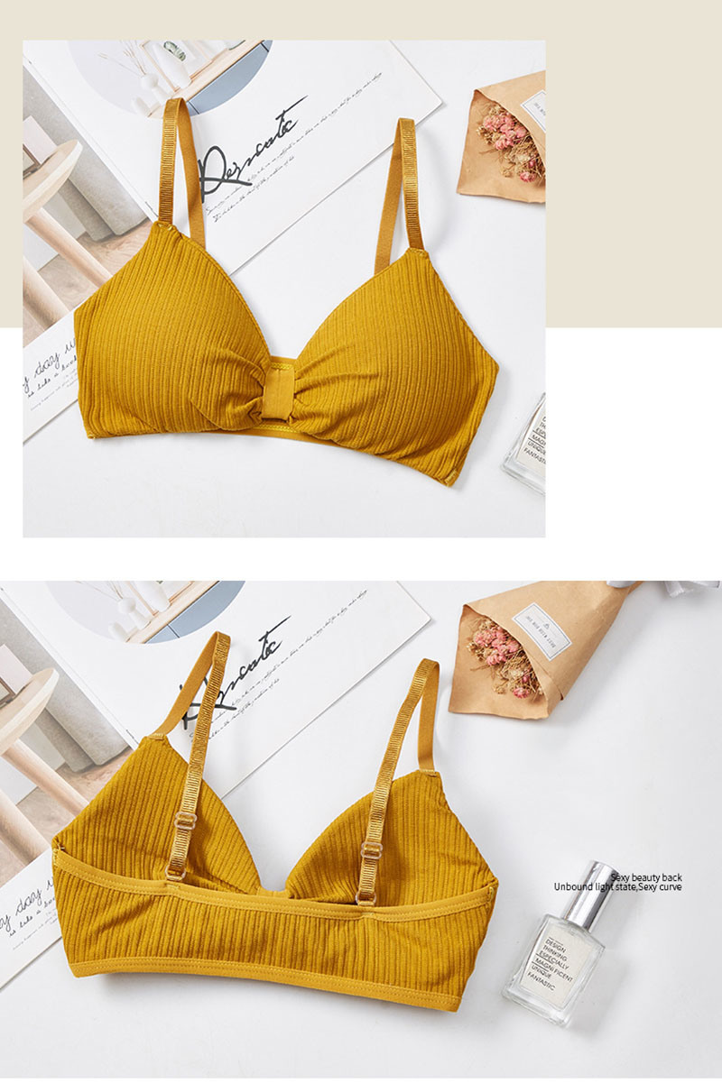 Comfortable Cotton Underwear, Breathable and Removable Foam Pad Sports Bra Lingerie