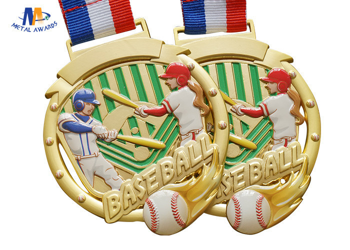 Sport Baseball Medals Feature The Player In Colors Painting
