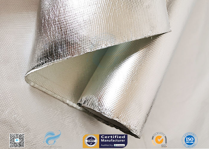 0.85mm Thick Silver Coated Fabric 95% Heat Reflection Aluminium Foil Laminated