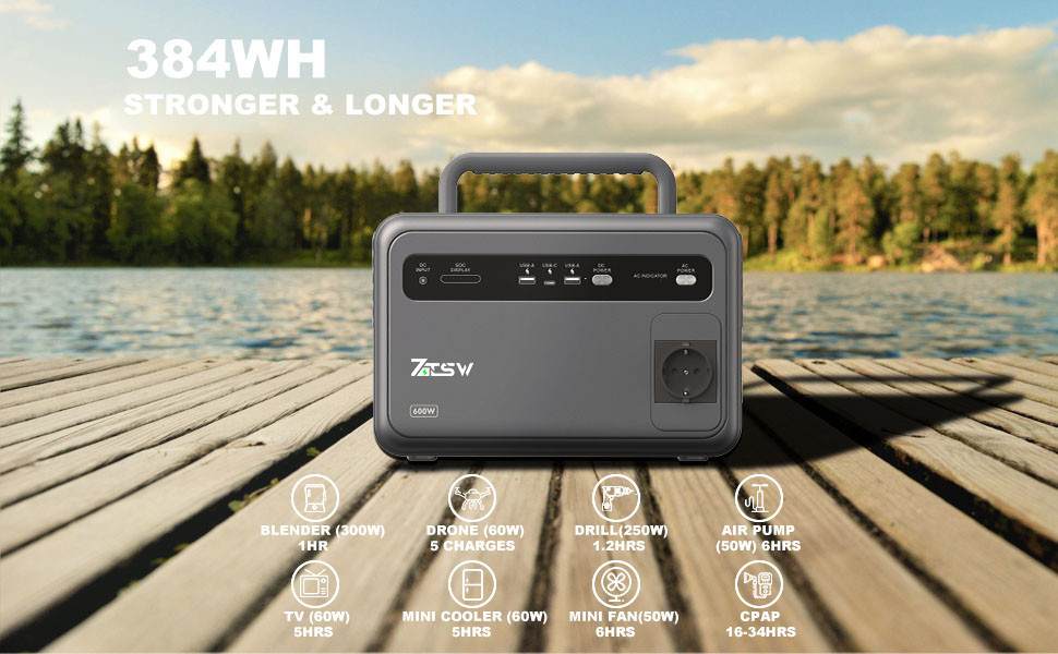 Solar Portable Power Generator For Outdoors Camping Travel Fishing Hunting Hiking Car Refrigerator Vacuum Cleaner