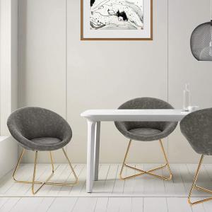 China Antirust Gold Leg Leather Dining Armchairs Nordic Design Dining Chairs 150kg Capacity wholesale