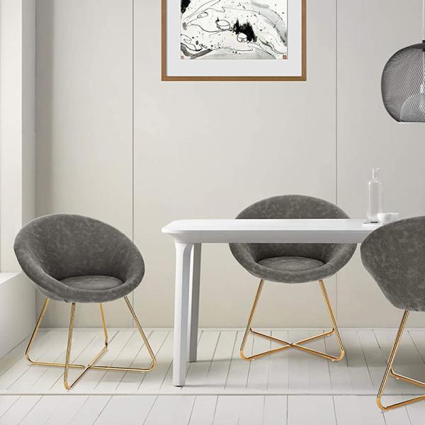 Antirust Gold Leg Leather Dining Armchairs Nordic Design Dining Chairs 150kg