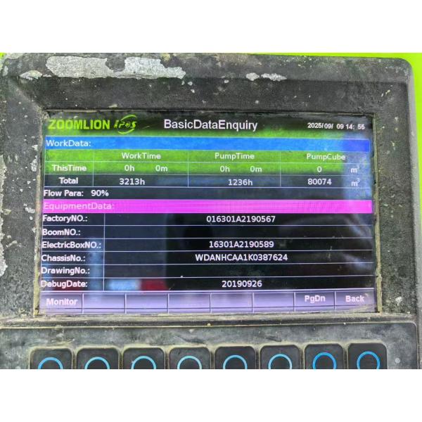 Used 2019 Zoomlion ZLJ5440THBBE 56m Truck-Mounted Concrete Pump with Z-Shape 5-Section Folding Boom and 365° Continuous Rotation