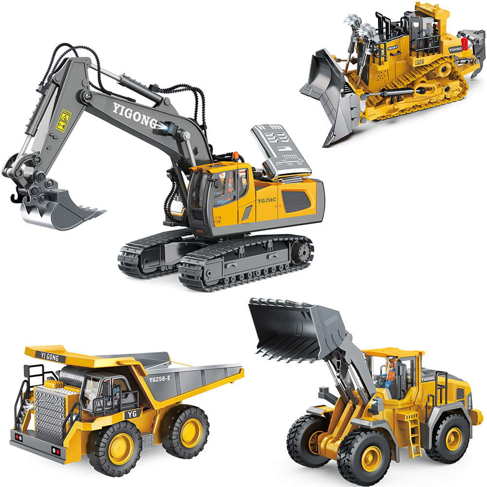 Exciting Children's Car Gifts Alloy Engineering Vehicle Series Remote Control Excavator