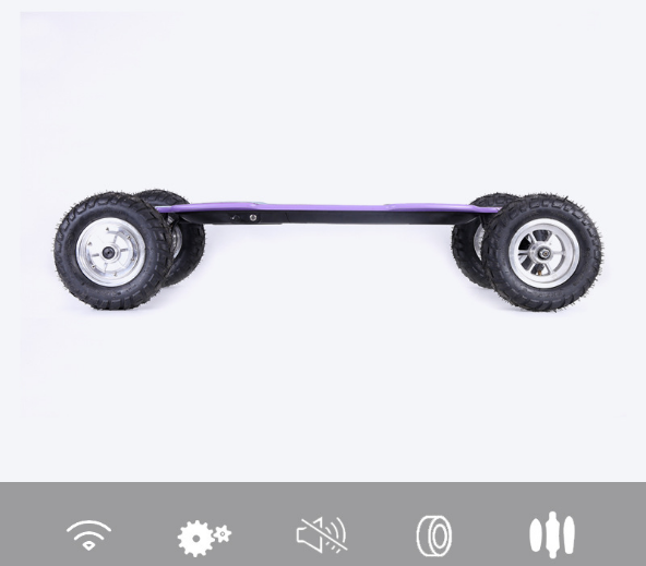 Long Range Off Road Electric Skateboard 1650W*2 Good Elasticity High Grade Maple