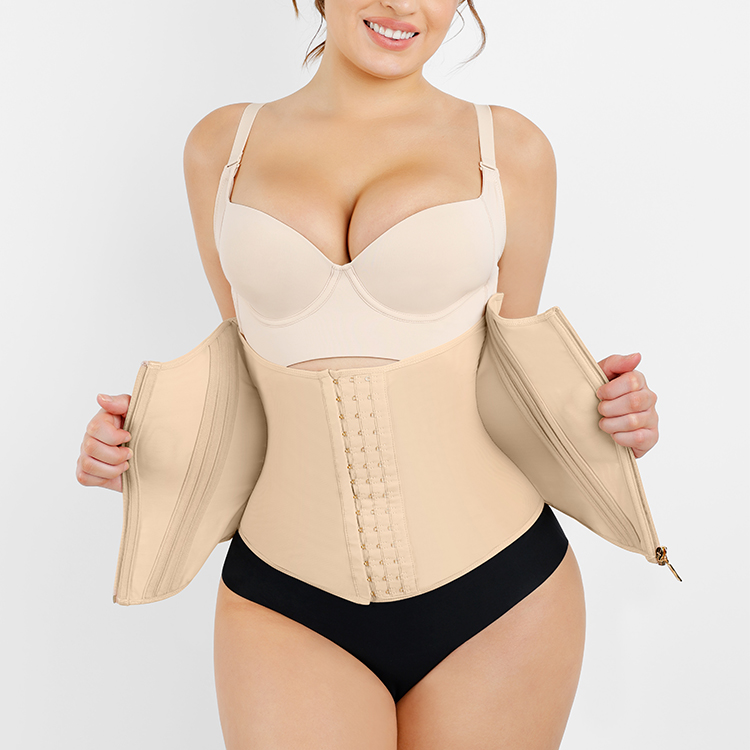 High Compression 5 Built-In Steel Bone Waist Trainer for Tummy Control and Body Shaper