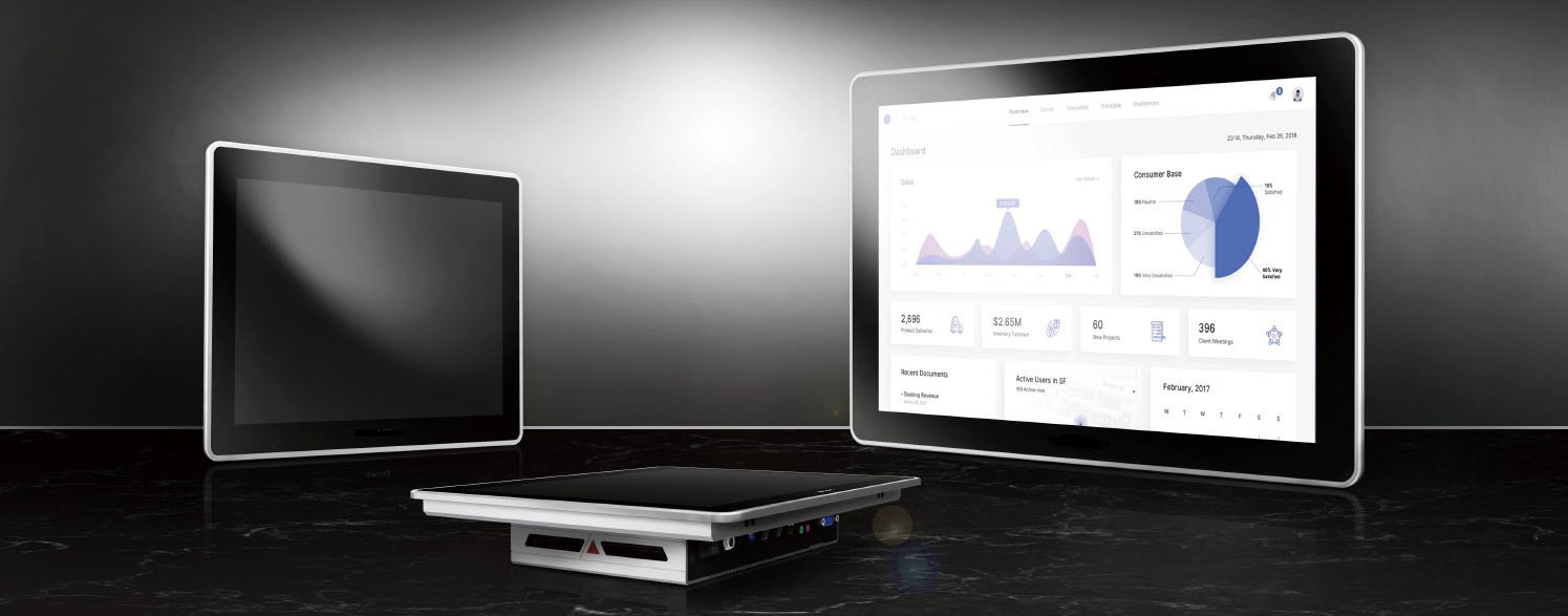 RS485 RS232 Industrial PC All In One Embedded Wall Mount Panel FCC