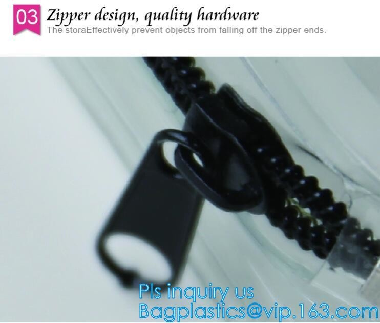 Promotion reusable clear printed transparent zipping storage cosmetic toiletry pvc makeup bag for travel make up, handle