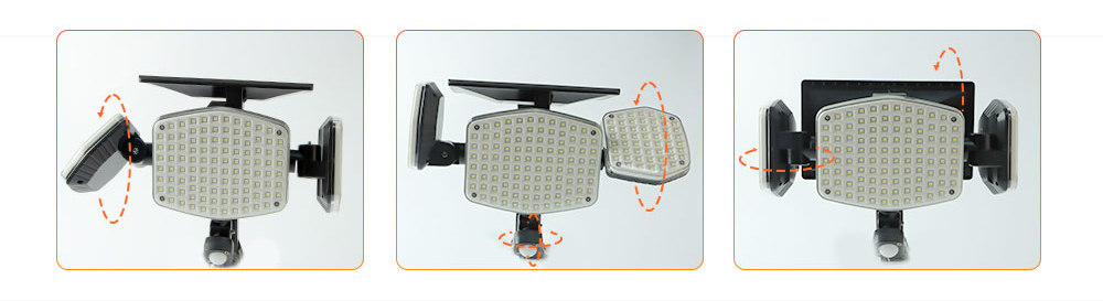 208LED 2500LM Solar Motion Sensor Wall Light 6500K ABS 7W