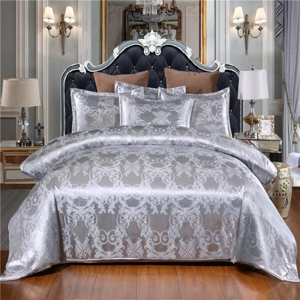 200TC Brocade Jacquard Satin Fabric 3-Piece Set for 1.8m Bed Duvet Cover Bed Sheets Quilt