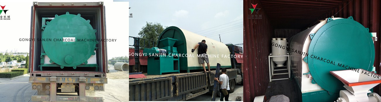 Biomass Briquette Air Flow Wood Charcoal Carbonization Furnace
