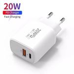 20W Fast Charging Power Socket A C Travel Charger for Mobile Phones/Laptops