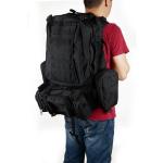 Black Army Backpack / Tactical Hiking Backpacks With 3 Molle Bags