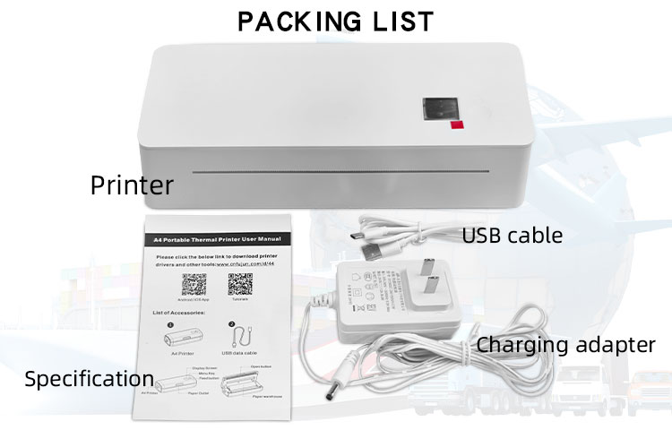 Status Indication and Printer Setting A4 Mini Thermal Receipt Printer for Any Device
