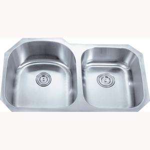China One Piece 304 Stainless Steel Double Bowl Sink Kitchen Bar wholesale