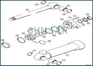 China 1543309C1 Bucket Cylinder Seal Repair Kit fits 821B 821C CNH wholesale
