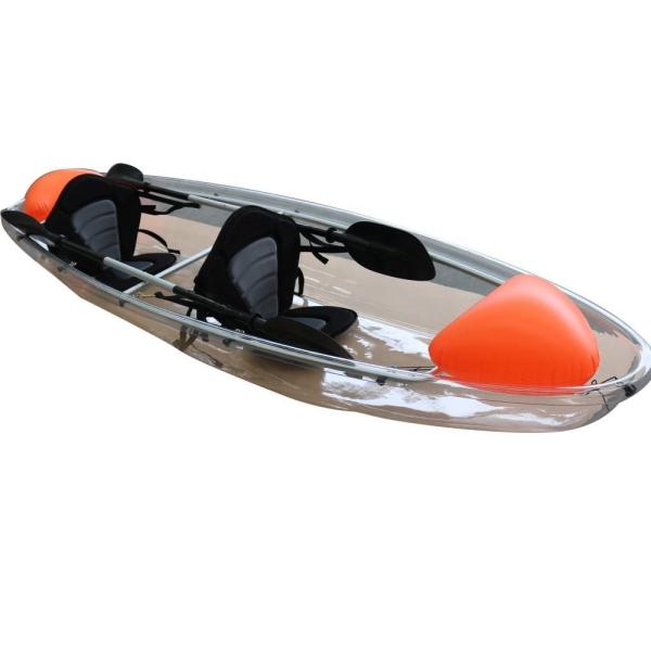Factory wholesale 2 person Fishing Clear Inflatable Kayak 2 Person Transparent