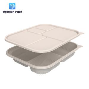 China 5 Compartment Bagasse Takeaway Boxes Disposable Food Container wholesale