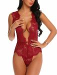 XL XXL Breathable One Piece Lace Lingerie Teddy Babydoll Sustainable