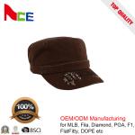 Outdoor Embroidered Cadet Hat , Military Street Cap Black Color 56-60cm