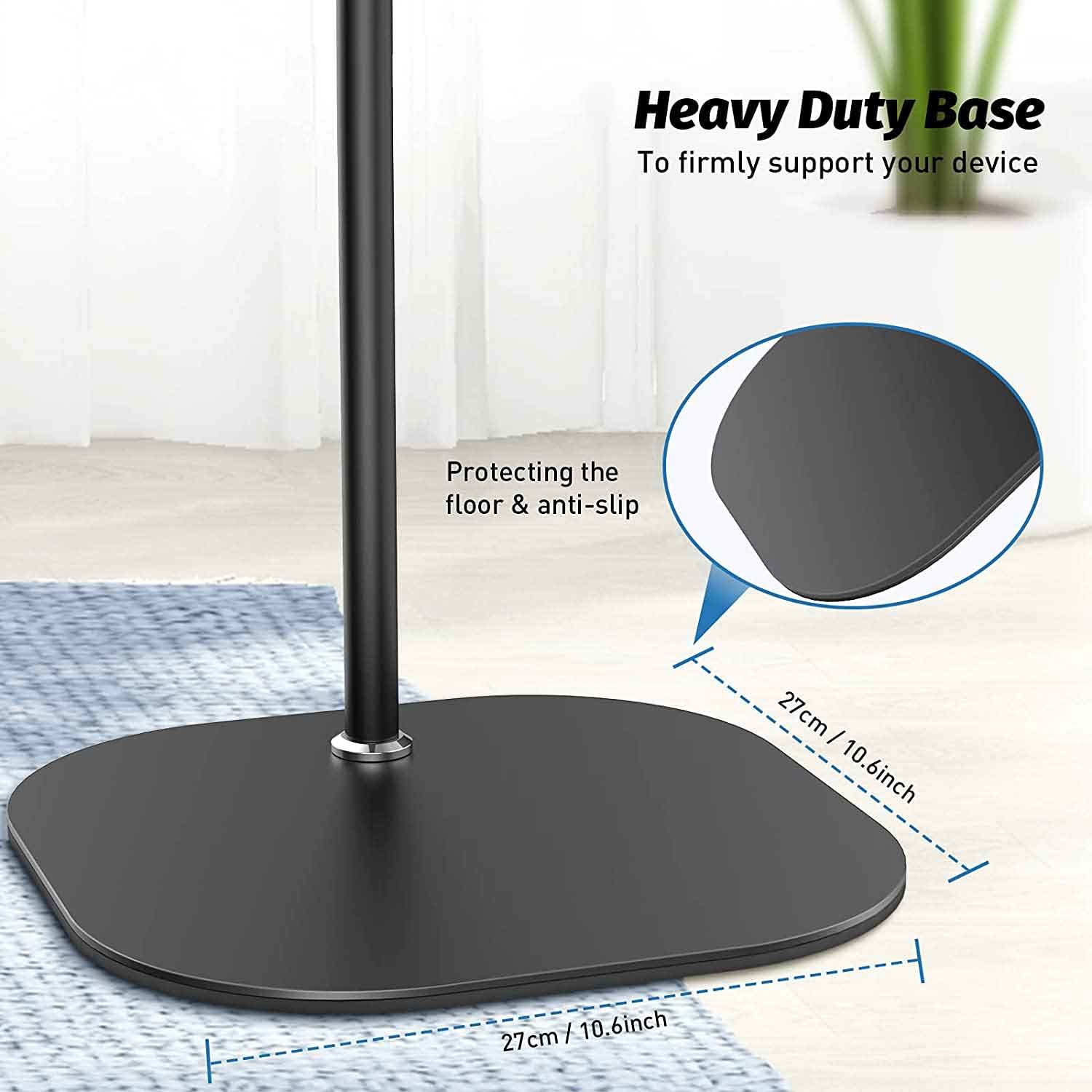 177cm Tablet Floor Gooseneck Mobile Phone Holder With Three Section Adjustable Tube