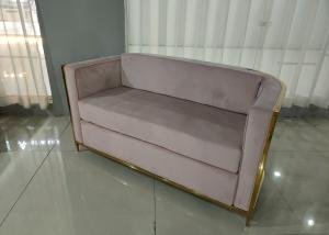 China Elegant 112cm 68cm 220kg Stainless Steel Flannel Sofa wholesale