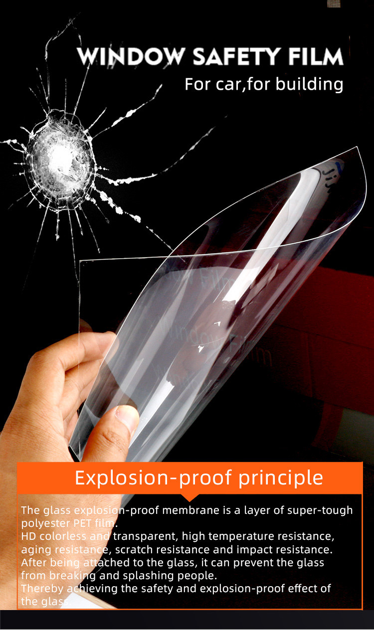 4 8 24mil PET Car Windshield Armor Safety Window tint Glass Protection Film Explosion Proof windshield protection film