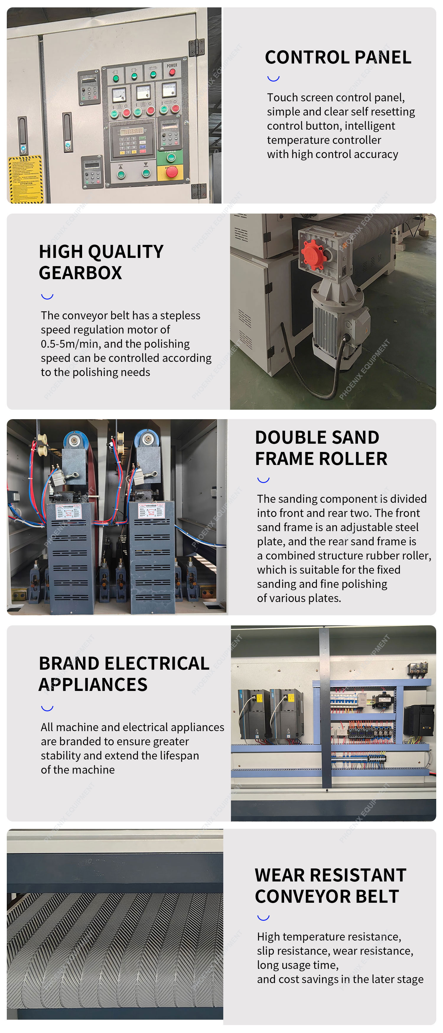 Wood Door and Cabinet Door Floating Lacquer Sander Line with 280mm Working Length