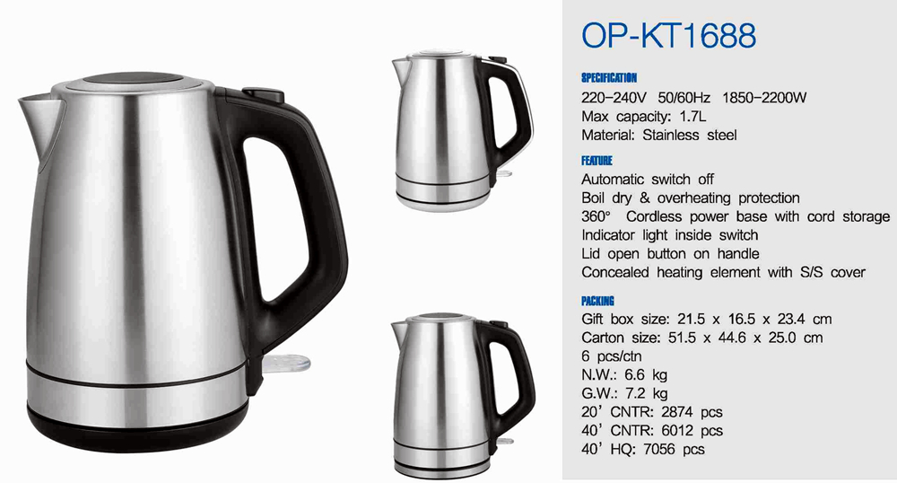 Electric Stainless Steel Kettle Portable Cordless Electric Kettle NO Private Mold