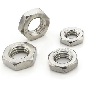 China DIN439-2 M3 M6 M8 M12 M16 Stainless Steel Hex Nut Wholesale Ss Hex Jam Nut wholesale