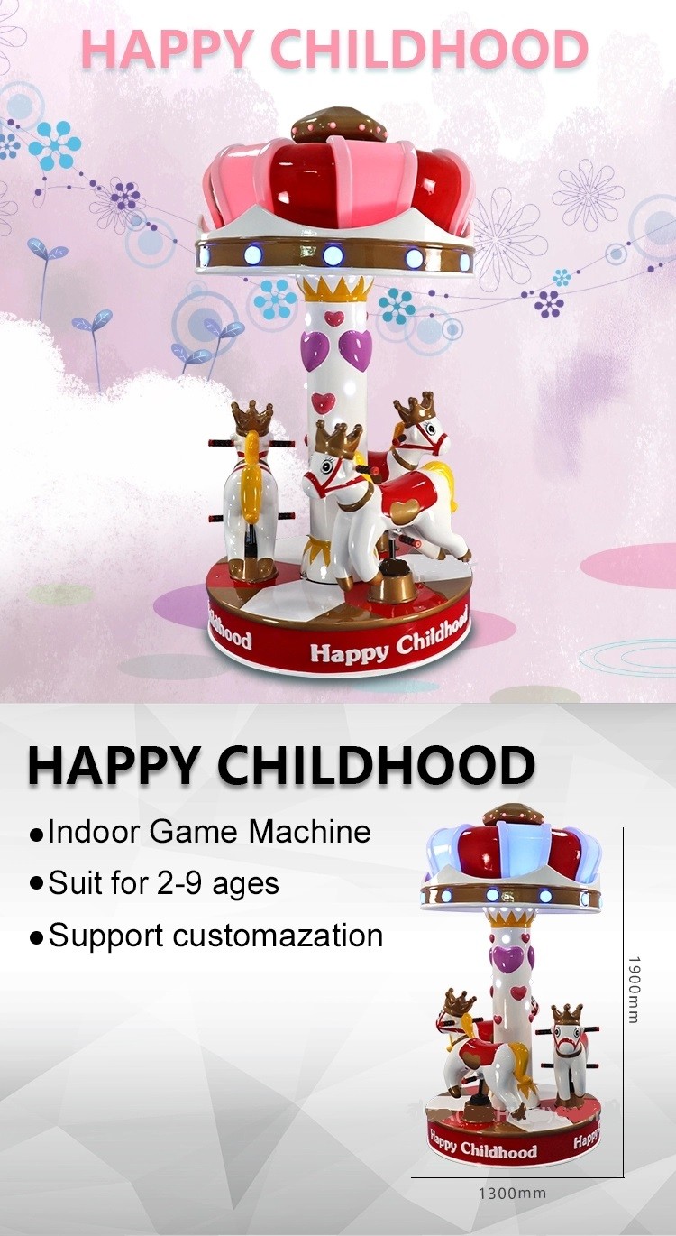Revolving Coin Operated Carousel Ride , Colorful Arcade Games Machines