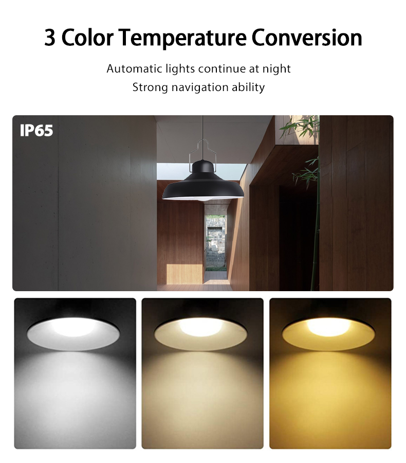 80 Ra Color Rendering Index Solar Indoor Lights for Hanging in Porch Gazebo Barn Camp