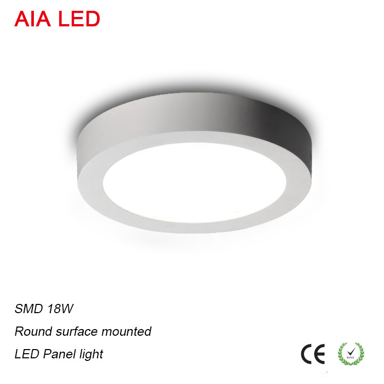 Surface mounted good price 18W Round black LED panel light fixture for hotel led downlight
