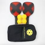 Red PU Custom Pickleball Paddle Wood Pickleball Paddles Outdoors Indoor Sports