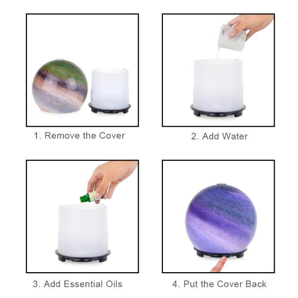 Home Use 200ml Glass Ultrasonic Diffuser