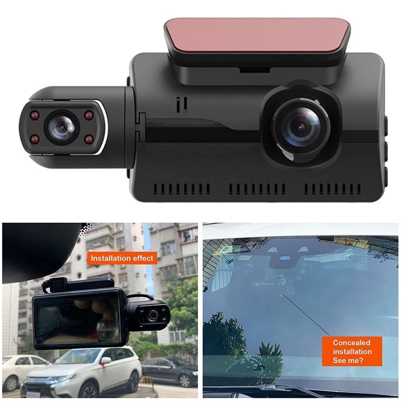 2 Lens Video GPS DVR Camera Car Camcorder Night Vision Loop Recording FHD1080P