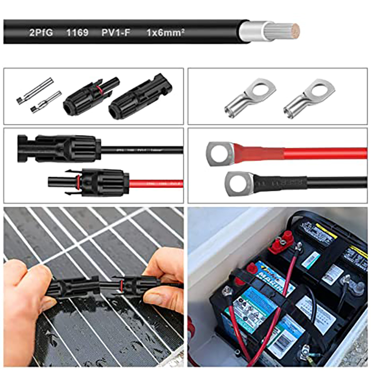 DC 1500V Rated PV004 Connector Electrical Wire for Solar Installations 100M/1roll Length Y Type Solar PV Branch Cable