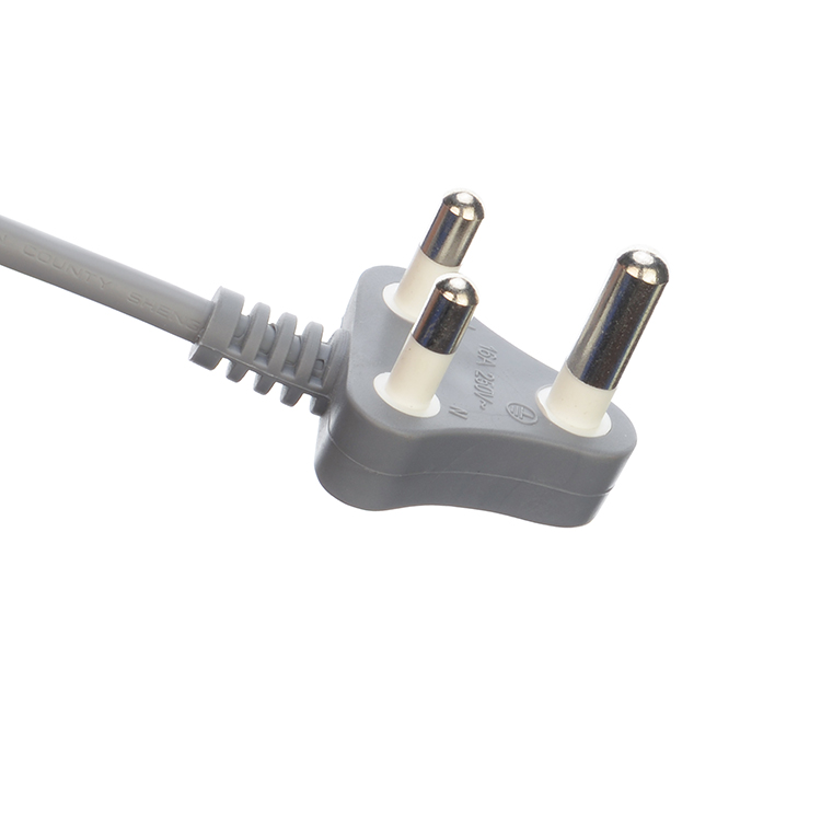 450v H05VV-F 3X0.75MM2 3 Phase Plug Power Cable for South Africa SABS Grey Oxygen Free Bared Stranded Copper