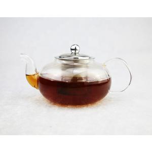 China 600ml High Borosilicate Glass Stainless Steel 304 Filter Screen Glass Coffee Pot Glass Teapot With Infuser wholesale