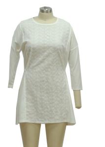 China Fitness Daytime Casual White Sundress With Sleeves , Casual Knit Summer Dresses wholesale