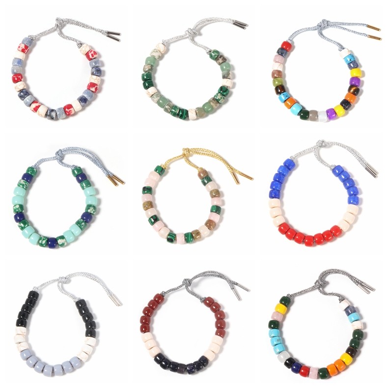 Shoelace Clasp Polychrome Forte Beads Bracelet With Silver Shoelace Clasp For Part And Holiday