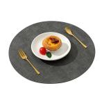Heat-Resistant Non-Slip round leather Insulation Placemats Dinner Table Mats