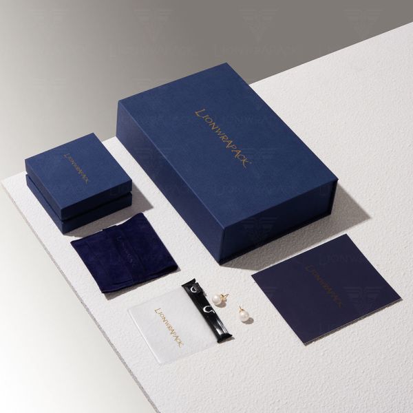 Wholesale Jewelry Gift Set Flip-Top Magnetic Closure Box, Velvet Bag & Card Sustainable Packaging Bulk