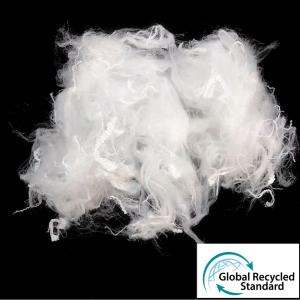 China 3D×64mm Solid Recycled PET Fiber Anti Distortion For Non Woven Fabric wholesale
