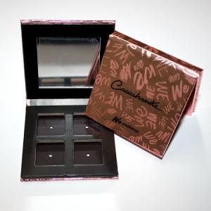 China Refillable Paper Empty Magnetic Palette Metalized Rose Gold 4 Pan Eyeshadow Palette wholesale
