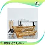 Houseware kitchen cabinet bamboo tableware drying dish rack