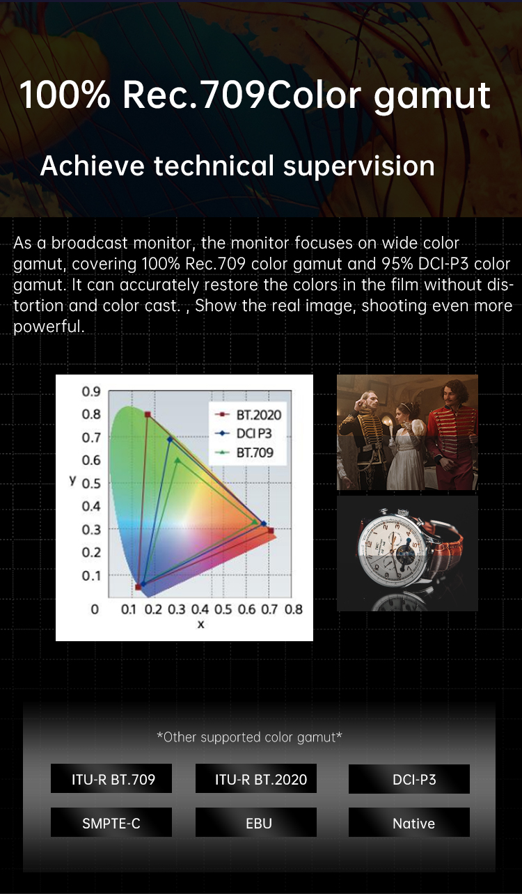 TYSTVideo Ultra-HD Director Monitor 12G-SDI Input/Output 32'' Large Screen Private Mold Support HDR mode/Gamma EOTF