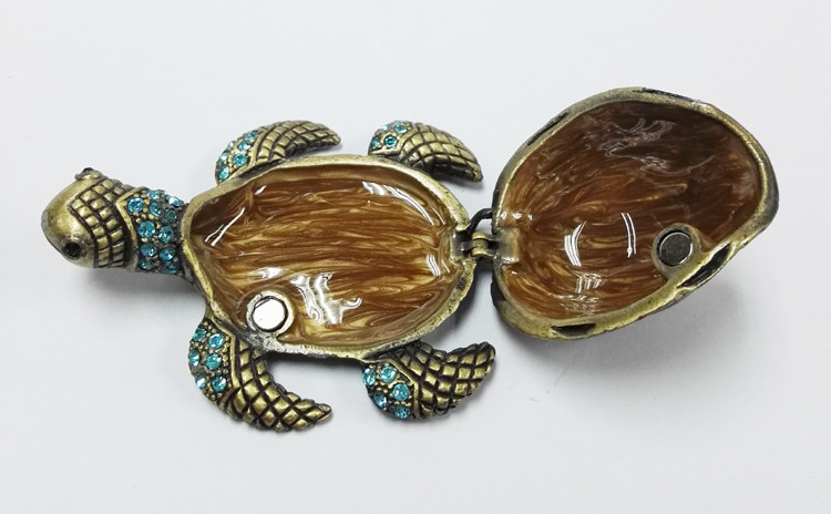 Mum & Baby Turtle metal trinket box turtle treasure box metal jewelry box