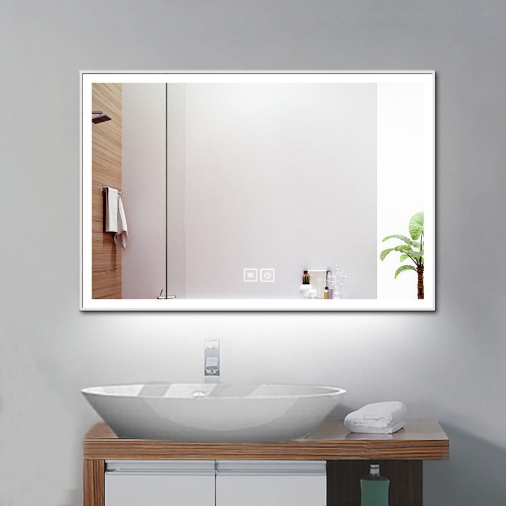 Modern Design Glass Mirror Backlit Bathroom Smart LED Touch Screen Makeup Mirror